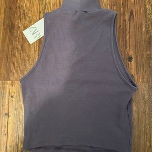 Zara cropped sleeveless turtleneck NWT